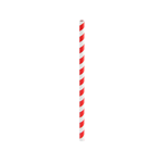 Packnwood Durable Red Striped Cocktail Paper Straws, 0.2