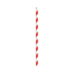 Packnwood Durable Unwrapped Red Striped Paper Straws, .2" Dia. x 7.75", Case of 3000