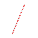Packnwood Durable Unwrapped Smoothie Paper Straws With White & Red Stripes, .3" Dia. x 7.75", Case of 3000