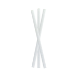 Packnwood Durable Unwrapped Solid White Smoothie Paper Straws, .3" Dia. x 7.75", Case of 3000