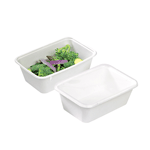 Packnwood Eco Rec Rectangular Sugarcane Salad Bowls, 25 oz, 6.8" x 4.6" x 2.3" H, Case of 250