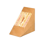 Packnwood Kraft Triple Sandwich Box with Window, 4.8" x 2.8" x 4.8", Case of 500