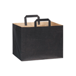 Packnwood Large & Wide Black Paper Bag with Handle, 12.5