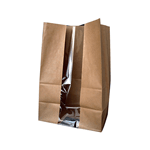 Packnwood Long Brown SOS Bag with Window, 7.1" x 4.3" x 10.4" H, Case of 500