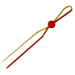 Packnwood LUKA Bamboo Double Pick with Adjustable Red Ball, 5.3" - Pack of 100