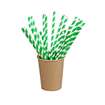 Packnwood Natural Unwrapped Paper Straws, Green - Pack of 500 