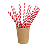 Packnwood Natural Unwrapped Paper Straws, Red - Pack of 500 