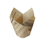 Packnwood Newspaper Print Tulip Baking Cups, 1.25 oz., 1.1" Dia., Case of 1200