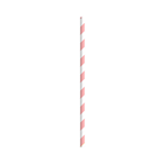 Packnwood Wrapped Pink Striped Paper Straws, .2" Dia. x 7.75", Case of 3000