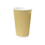Packnwood Ripplay Beige Cups, 16 oz., 3.5" Dia. x 5.4" H, Case of 500