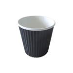 Packnwood Ripplay Black Cups, 4 oz., 2.4" Dia. x 2.4" H, Case of 1000