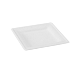 Packnwood White Square Fiber Plate, 7.8" x 7.8", Case of 500