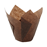 Packnwood Tulips Dark Brown Silicone Baking Cups, 1 oz. - Pack of 100