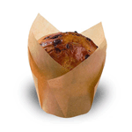 Packnwood Golden Brown Tulip Baking Cup, 8 oz, 2.3" Dia., Case of 1000