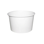 Packnwood White Ice Cream / Soup Cup, 8 oz., 3.3" Dia. x  2.1" H, Case of 500