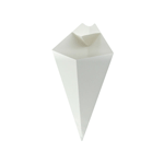 Packnwood White Paper Cones with Dipping Sauce Compartment, 8 oz, 8.75" x 5.25", Case of 500