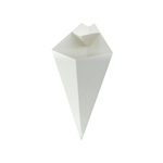 Packnwood White Paper Cones with Dipping Sauce Compartment, 8 oz, 8.75