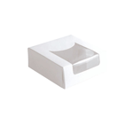 Packnwood White Pastry Box with Window, 4" x 4" x 1.6" - Case of 420