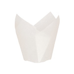 PacknWood White Silicone-Coated Tulip Baking Cup, 1.25 Oz, 1.1" Dia. x 2.5" - Case of 1000