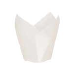 PacknWood White Silicone-Coated Tulip Baking Cup, 1.25 Oz, 1.25" Dia. x 2.3" - Case of 1000