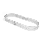 Pavoni "Progetto Crostate" Perforated Stainless Oval Tart Ring, 7-1/2" x 2-3/4" x 3/4" High (19x7x2cm)