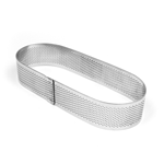 Pavoni "Progetto Crostate" Perforated Stainless Oval Tart Ring, 7-1/2" x 2-3/4" x 1-3/8" High (19x7x3.5cm)
