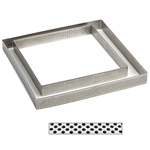 Pavoni "Progetto Crostate" Perforated Stainless Square Tart Ring, 7-1/2" (19cm) x 3/4" (2cm) High