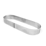 Pavoni "Progetto Crostate" Perforated Stainless Oval Tart Ring, 11-3/8" x 3-1/2" x 1-3/8" High (29x9x3.5cm)