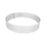 Pavoni "Progetto Crostate" Perforated Stainless Round Tart Ring, 9" (23cm) Dia. x 1-3/8" (3.5cm) High  
