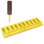 Pavoni KITPL10 Pavogel Hinged Silicone Ice-Cream-Mold Set, Linear