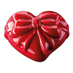 Pavoni Pavocake Silicone Mini 'CADEAU' Heart Mold with Bow, 148mm x 134mm x 58mm