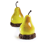 Pavoni Pavoflex Silicone Tutti Frutti 3D Mold, Pear, 53mm diam. x 70mm H, 20 cavities