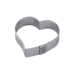 Pavoni Perforated Stainless Mini Heart Tart Ring, 74 x 62 x 20 mm H