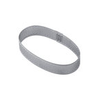 Pavoni Perforated Stainless Mini Oval Tart Ring, 54 x 92 x 20 mm H