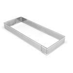 Pavoni Perforated Stainless Steel Rectangular Tart Ring, 2 3/4" x 7 1/2" x 3/4" (2cm) High 