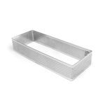 Pavoni Perforated Stainless Steel Rectangular Tart Ring, 2 3/4" x 7 1/2" x 1 1/2" (3.5cm) High