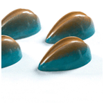 Pavoni Polycarbonate Chocolate Mold, Slitted Teardrop, 21 cavities