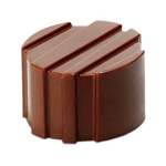 Pavoni Polycarbonate Chocolate Mold Striated Cylinder 26mm Diameter x 16mm High, 21 Cavities