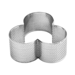 Pavoni Stainless Steel Perforated Cake Ring, Clover Leaf, 4.0" x 3.9" x 1.8"