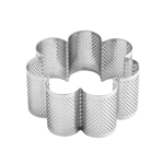Pavoni Stainless Steel Perforated Cake Ring, Flower, 4.0