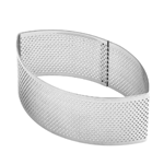 Pavoni Stainless Steel Perforated Cake Ring, Pointed Oval, 4.9" x 2.9" x 1.8"