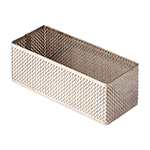 Pavoni Stainless Steel Rectangular Perforated Cake Ring, 4.7" x 2.0" x 1.8"