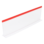Plastic 30" Deli Case Display Divider, Clear with Red Top
