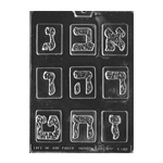 Plastic Bendable Chocolate Mold, Hebrew Letters #1