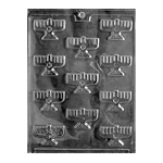 Plastic Bendable Chocolate Mold, Menorahs, 11 Cavities 