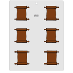 Plastic Bendable Chocolate Mold, Torah Scroll