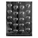 Plastic Chocolate Mold, Bite Size Hearts, 20 Cavities