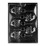 Plastic Chocolate Mold, Boo Ghost Lollipop, 5 Cavities