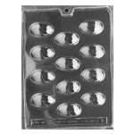 Plastic Chocolate Mold, Eggs, 12 Cavities