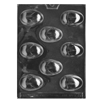 Plastic Chocolate Mold, Eggs, 8 Cavities